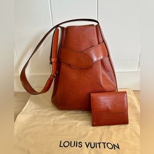 Authentic Louis Vuitton epi sac depaule shoulder bag with matching wallet